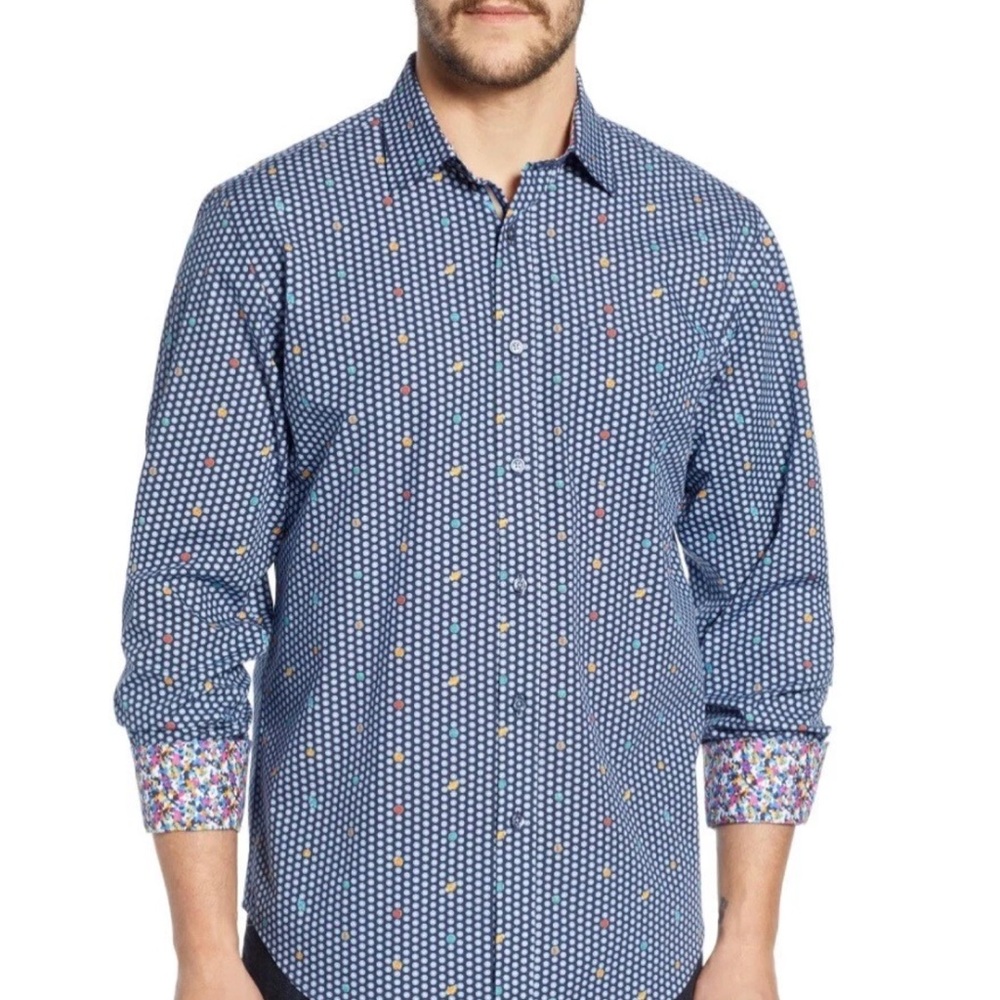 Bugatchi Classic Fit Dot Button-Up Shirt